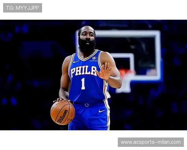 哈登强突篮下制造空位,76人外线群持续开火